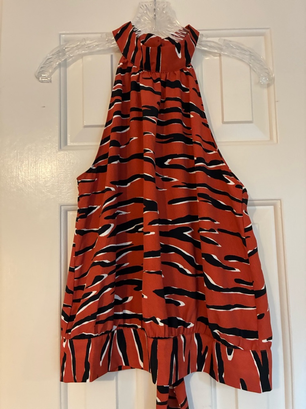 NWT Naked Zebra Tiger-Print Halter Top